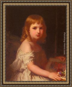 Her Favorite Book Framed Paintings - The Picture Book by Karl Wilhelm Friedrich Bauerle