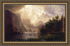 Early Winter in The Sierra Nevada Framed Paintings - Albert Bierstadt   Among the Sierra Nevada, California by Kirill