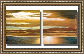 Landscape with a Lake Framed Paintings - Dan Werner Reflections on the Sea by landscape