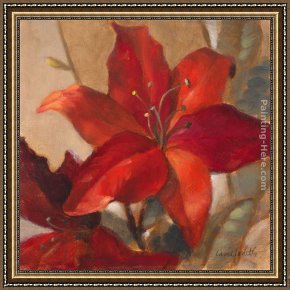 Lanie Loreth Framed Paintings - Crimson Fleurish II by Lanie Loreth