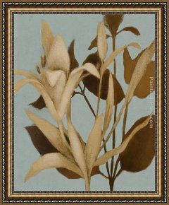 Pintail Teal And Wigeon on The Seashore Framed Paintings - Foliage on Teal II by Lanie Loreth