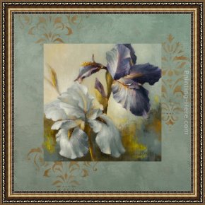 Lanie Loreth Framed Paintings - Irises After the Rain by Lanie Loreth