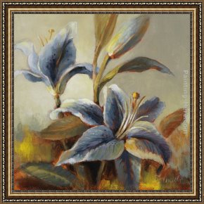 Lanie Loreth Framed Paintings - Lilies After the Rain by Lanie Loreth