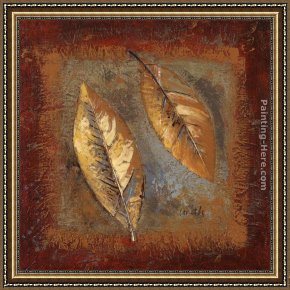 Lanie Loreth Framed Paintings - Rustic Leaf Square II by Lanie Loreth