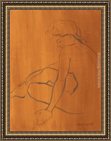 Lanie Loreth Framed Paintings - Seated Female Figure by Lanie Loreth