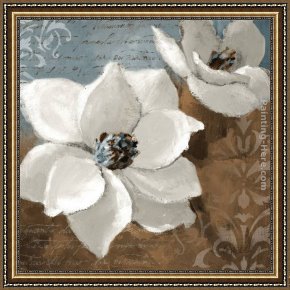 Lanie Loreth Framed Paintings - White Magnolias I by Lanie Loreth