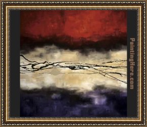 The Bunch of Violets Framed Paintings - Harmony in Red and Violet by Laurie Maitland