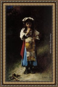 The Fighting Temeraire Tugged to Her Last Berth to Be Broken Up Framed Paintings - The Broken Jug by Leon Bonnat