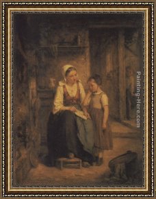 Lessons Learned by Eyears Framed Paintings - The Reading Lesson by Leon Caille