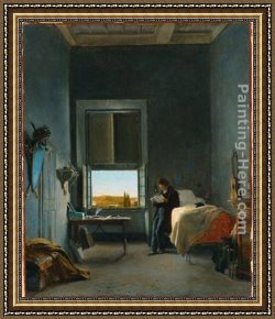 The Guard Room Framed Paintings - The Artist in His Room at the Villa Medici, Rome by Leon Cogniet