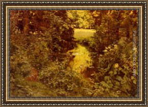 Antoine Framed Paintings - Clairiere Dans Une Foret by Leon Louis Antoine Tanzi