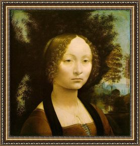 Portrait of Mrs Abney Framed Paintings - Portrait of Ginevra Benci by Leonardo da Vinci