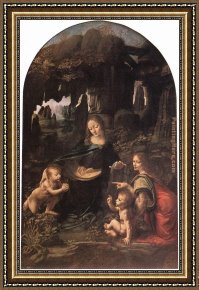 Assumption of The Virgin, Detail of The Apostles Framed Paintings - Virgin of the Rocks by Leonardo da Vinci