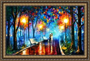Palette Knife Framed Paintings - MISTY MOOD by Leonid Afremov