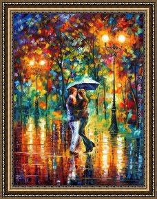 Rainy Dance Framed Paintings - RAINY DANCE by Leonid Afremov