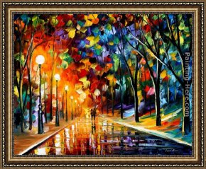 An Evening in Prague Framed Paintings - ROMANTIC EVENING by Leonid Afremov