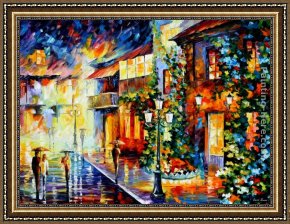 Out on The Town Framed Paintings - TOWN FROM THE DREAM by Leonid Afremov