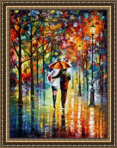 The Era of The Red Guards Framed Paintings - UNDER THE RED UMBRELLA by Leonid Afremov
