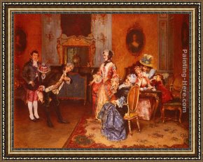 The Suitor Framed Paintings - The Suitor by Leopold Schmutzler