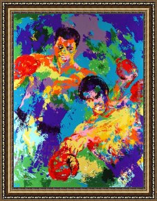 Leroy Neiman Framed Paintings - Ali Foreman Zaire by Leroy Neiman