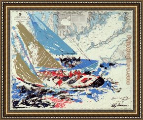 The Stirrup Cup Framed Paintings - America's Cup by Leroy Neiman