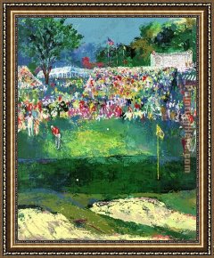Open Framed Paintings - Bethpage Black Course 2002 u.s. Open by Leroy Neiman