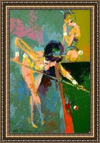 Pools of Serenity Framed Paintings - Bunnies Playing Pool by Leroy Neiman