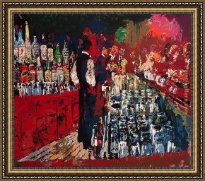 Buena Vista Bar Framed Paintings - Chicago Key Club Bar by Leroy Neiman