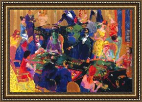 Arabs Crossing The Desert Framed Paintings - Desert Inn Baccarat by Leroy Neiman