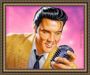 Elvis Framed Paintings - Elvis in Leroy Neiman Style by Leroy Neiman