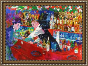 Frank Cadogan Cowper Framed Paintings - Frank at Rao's by Leroy Neiman