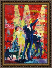 Malvern Hall Framed Paintings - Frank, Liza and Sammy at Royal Albert Hall by Leroy Neiman