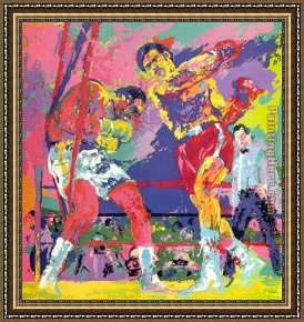 Ali Foreman Zaire Framed Paintings - Frazier Foreman Jamaica by Leroy Neiman