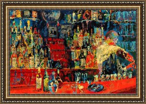 Buena Vista Bar Framed Paintings - Irish American Bar by Leroy Neiman