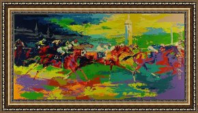Joseph Wright of Derby Framed Paintings - Kentucky Derby by Leroy Neiman