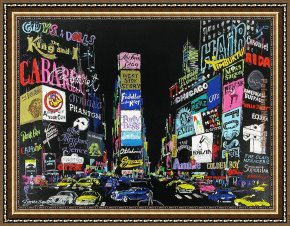 Leroy Neiman Framed Paintings - Lights of Broadway by Leroy Neiman