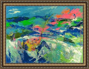 The Departure of The Fishing Fleet Framed Paintings - Marlin Fishing by Leroy Neiman
