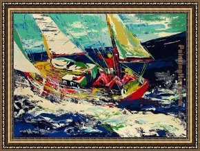 North Star Framed Paintings - North Seas Sailing by Leroy Neiman