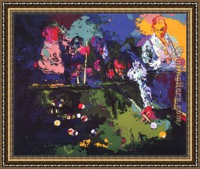 The Guard Room Framed Paintings - Pool Room by Leroy Neiman