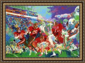 Classic Tuscany Framed Paintings - Post Season Football Classic by Leroy Neiman