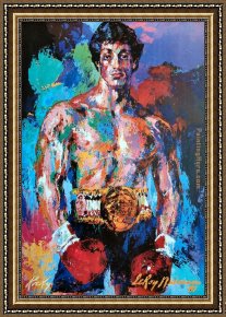 Rocky Coast Framed Paintings - Rocky Balboa by Leroy Neiman