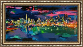 The Heart of San Francisco Framed Paintings - San francisco Evening by Leroy Neiman