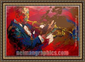 Jazz Framed Paintings - the jazz player by Leroy Neiman