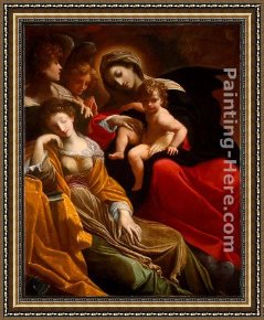 Lodovico Framed Paintings - The Dream of Saint Catherine of Alexandria by Lodovico Carracci