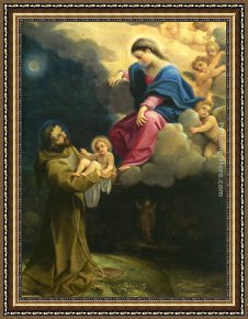 Saint Francis of Assisi Framed Paintings - The Vision of Saint Francis by Lodovico Carracci