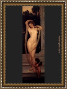 Leighton Framed Paintings - A Bather by Lord Frederick Leighton