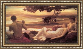 Frederick Framed Paintings - Leighton Idyll by Lord Frederick Leighton