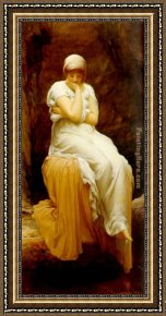 Leighton Framed Paintings - Solitude by Lord Frederick Leighton
