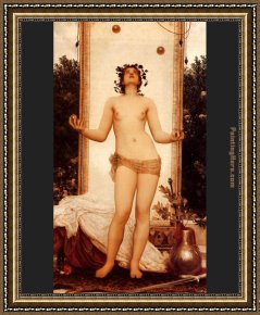 Frederick Framed Paintings - The Antique Juggling Girl by Lord Frederick Leighton