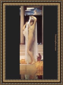 Frederick Framed Paintings - The Bath of Psyche by Lord Frederick Leighton